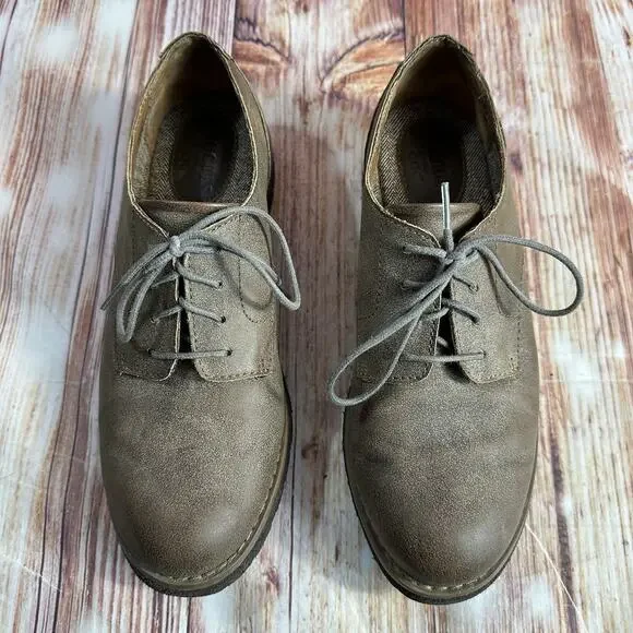 Brogues By BOC Womens Size 8 M Brown Leather Lightweight Shoes Oxfords - Picture 3 of 10
